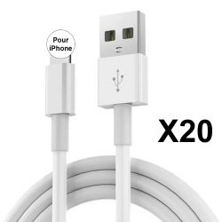 LOT DE 20 CABLES COMPATIBLES AVEC IPHONE 14 13 12 11 X XS XSMAX XR 5 S 6 7 8