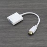 HDMI vers VGA 1080P Plaqué d'or Mâle à Femelle Câble Adaptateur Convertisseur Hdmi Vga pour Chromebook, Ordinateur Portable, PC, Raspberry Pi,TV Box, Ultrabook, Blanc