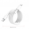 Câble de Données Chargeur USB Type-C PD compatible iPhone Blanc
