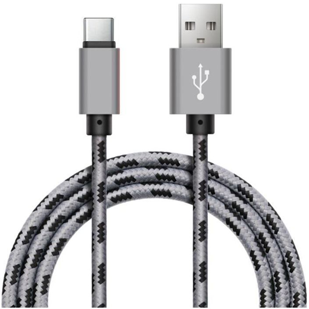 Pack de 3 Câbles chargeurs 1m en nylon tressé USB Type C argent pou...