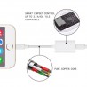 Adaptateur et Splitter double casque audio & Chargeur iPhone Blanc