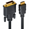 Câble HDMI High Speed Connecteur HDMI - DVI-D 24+1p Mâle 3m Noir