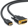 Câble HDMI High Speed Connecteur HDMI - DVI-D 24+1p Mâle 3m Noir