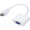 HDMI vers VGA 1080P Plaqué d'or Mâle à Femelle Câble Adaptateur Convertisseur Hdmi Vga pour Chromebook, Ordinateur Portable, PC, Raspberry Pi,TV Box, Ultrabook, Blanc