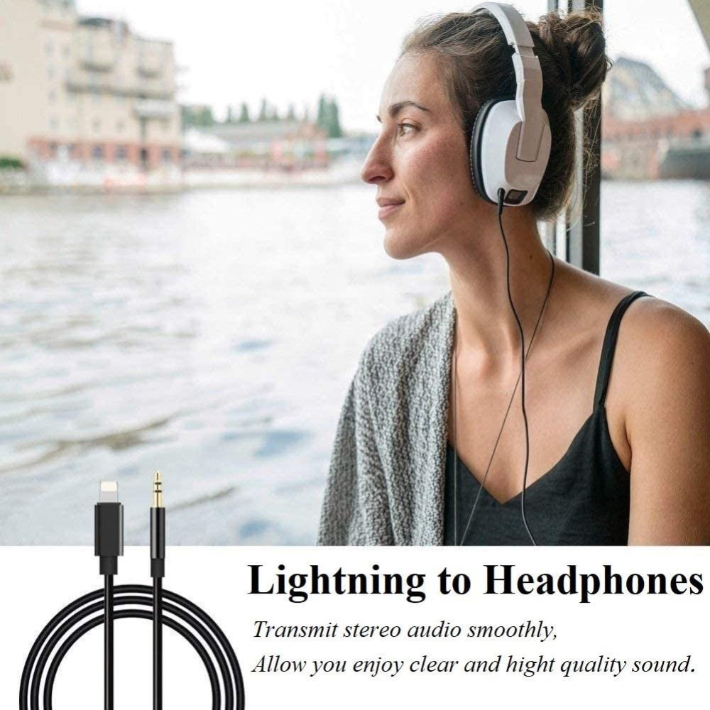 Câble Audio Câble Auxiliaire compatible iPhone Mâle Cable Jack 3.5mm Aux Adaptateur Voiture Audio Cable