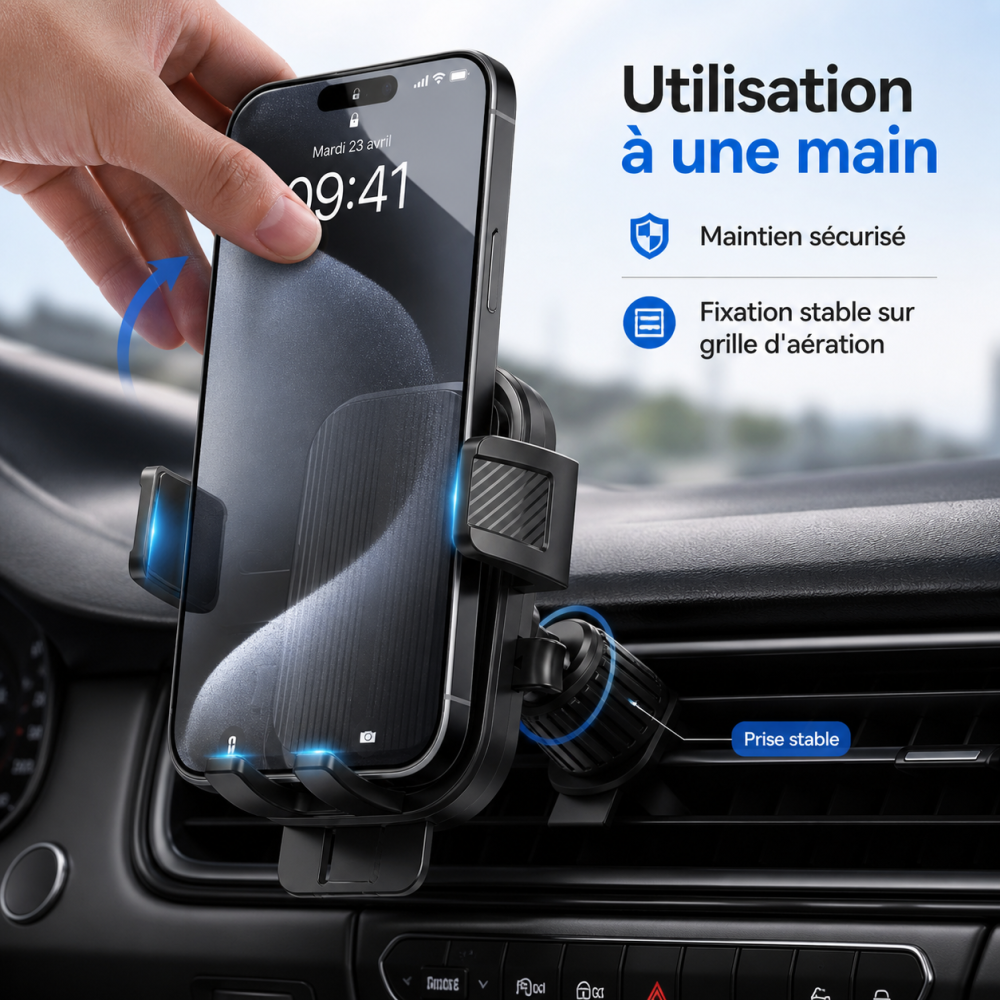 Support Telephone Voiture Grille D'aération 360° Rotation