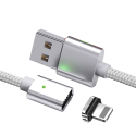 Câble compatible iPhone Magnétique Argent Nylon Tressé co... — ZeGreen