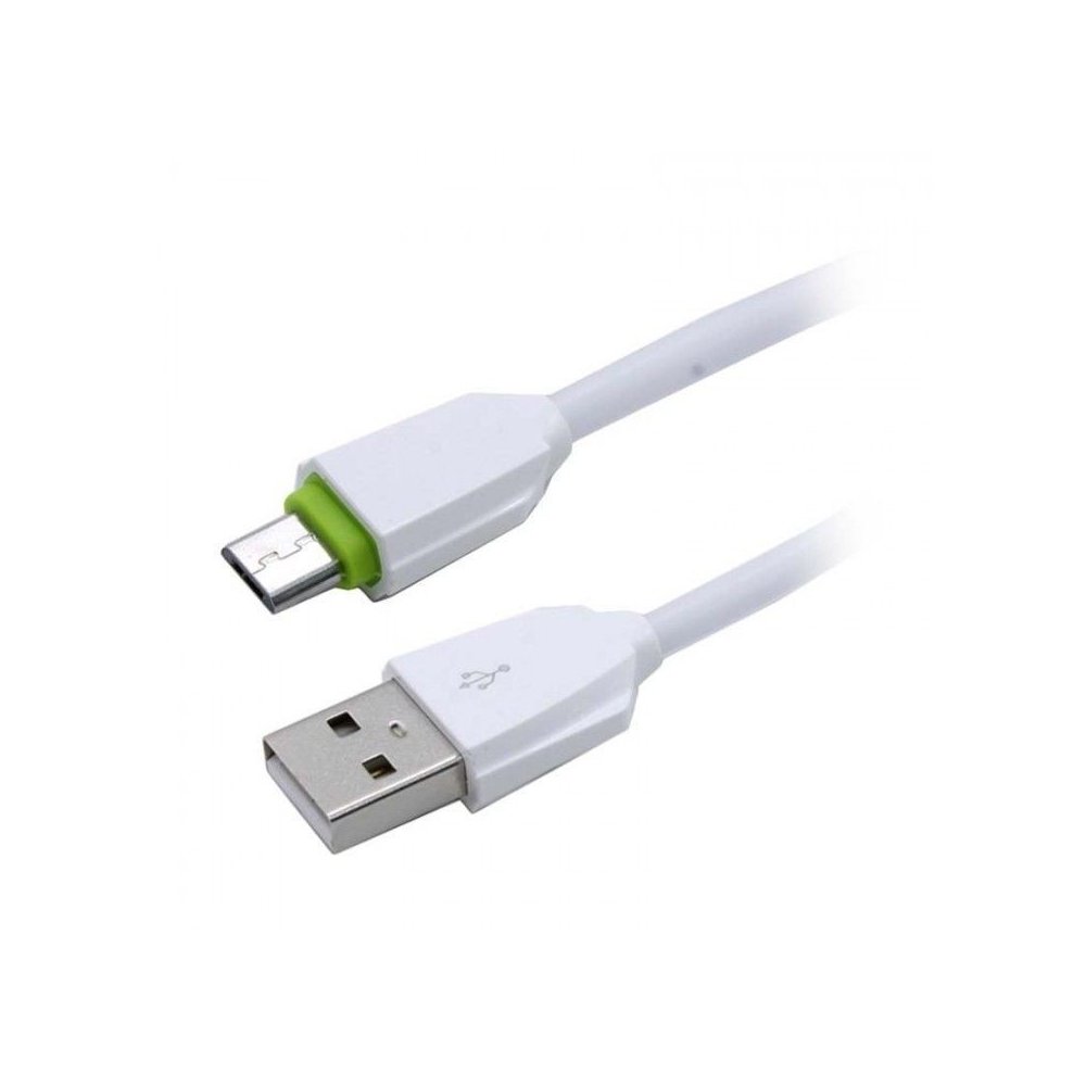 Câble Rond Micro-USB LDNIO LS07S Blanc-Vert 1m