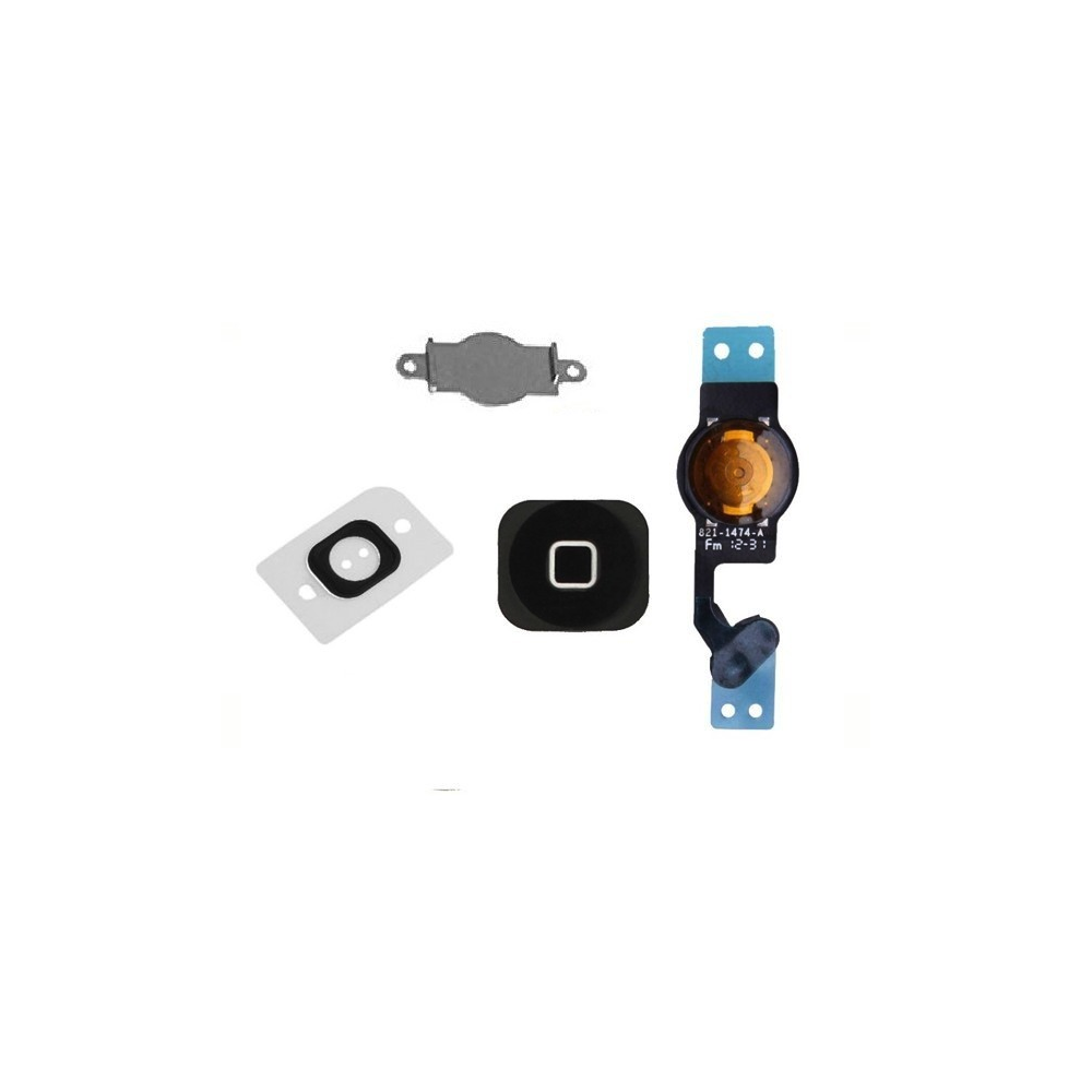 BOUTON HOME COMPLET AVEC NAPPE FLEX ET MEMBRANE IPHONE 5C NOIR
