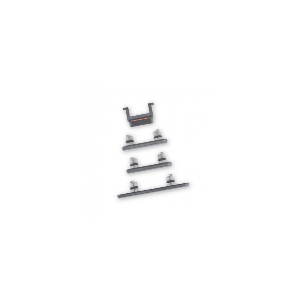 LOT DE BOUTONS (POWER, VIBREUR, VOLUME) Noir POUR IPHONE X