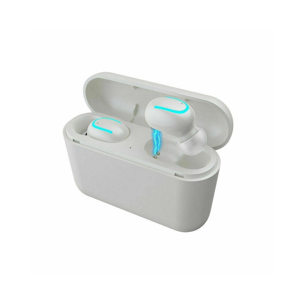 Écouteurs-boutons Blanc stéréo sans fil pour écouteurs mobiles Bluetooth V5.0 avec MIC