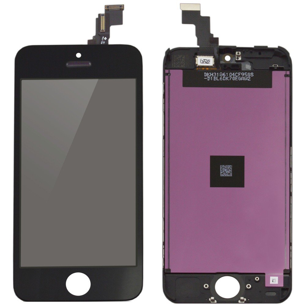 ECRAN LCD IPHONE 5C NOIR RETINA + VITRE TACTILE SANS OUTILS