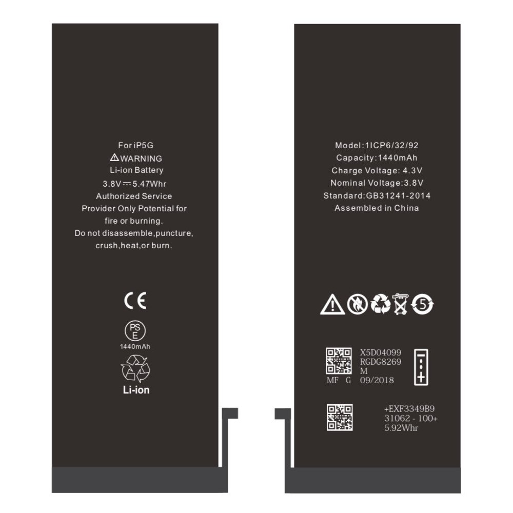 BATTERIE POUR IPHONE 5 INTERNE NEUVE DE REMPLACEMENT SANS OUTILS