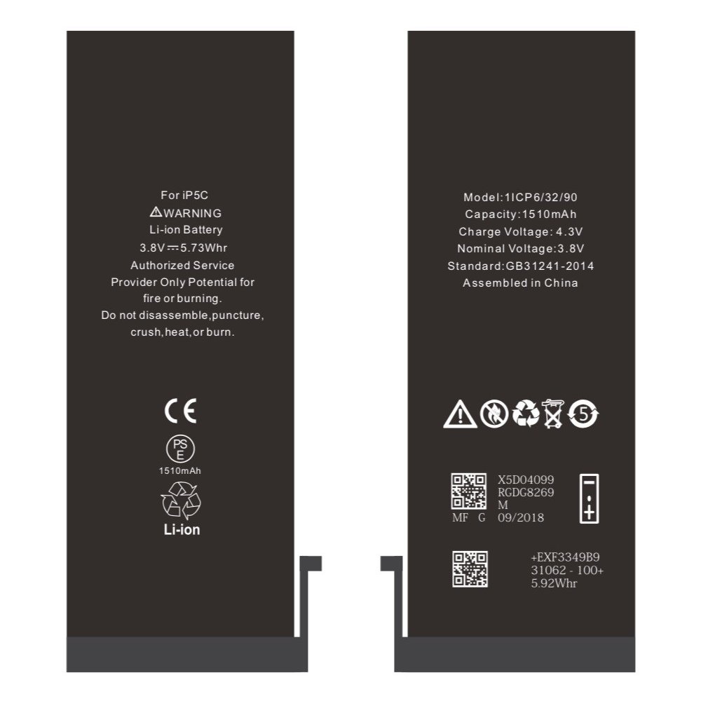 BATTERIE POUR IPHONE 5C INTERNE NEUVE DE REMPLACEMENT SANS OUTILS