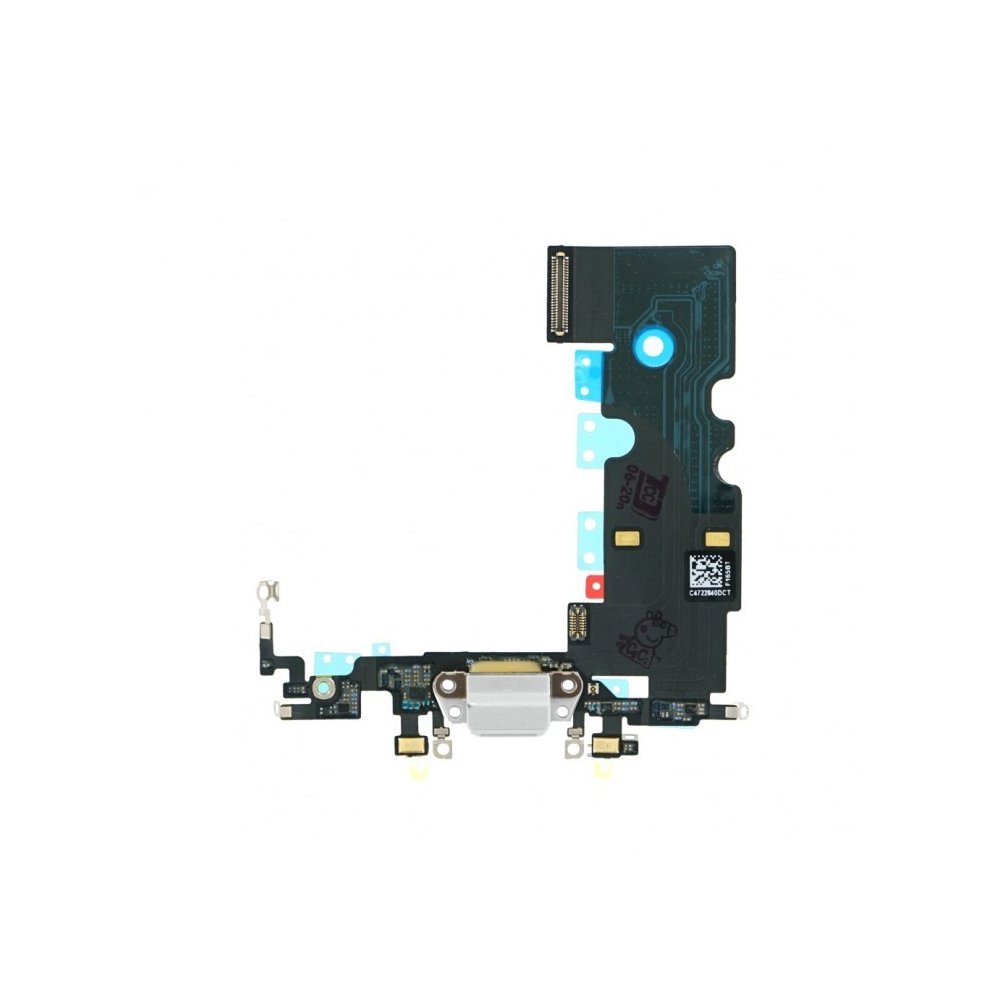 Nappe dock flex connecteur de charge blanc micro antenne compatible iPhone 8