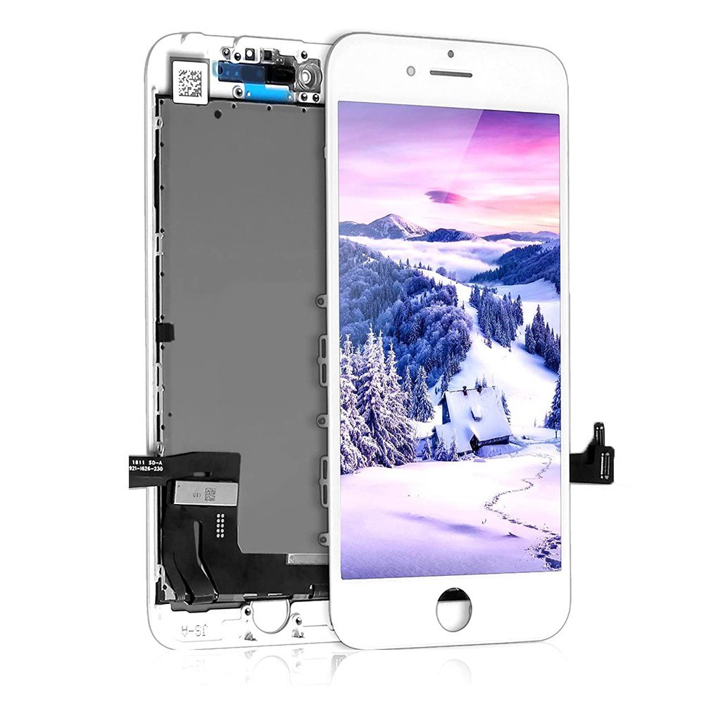 ECRAN LCD POUR IPHONE 7 BLANC + VITRE TACTILE SUR CHASSIS SANS OUTILS