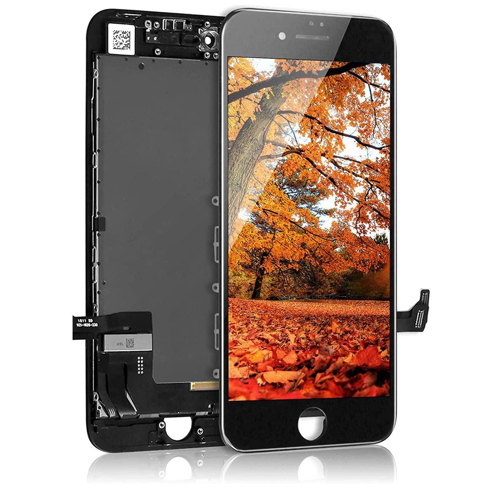 ECRAN LCD POUR IPHONE 8 NOIR + VITRE TACTILE SUR CHASSIS SANS OUTILS