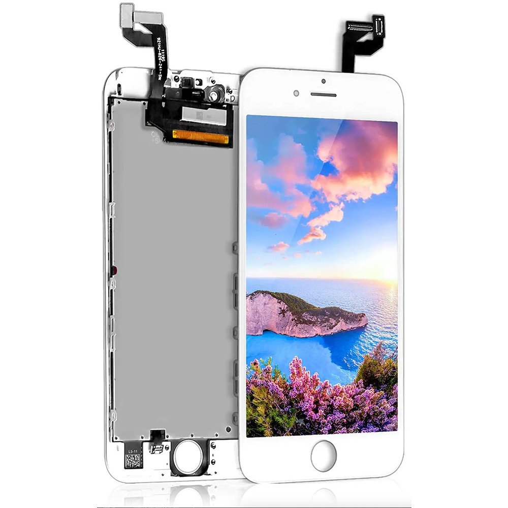 ECRAN LCD POUR IPHONE 6S BLANC RETINA + VITRE TACTILE SANS OUTILS