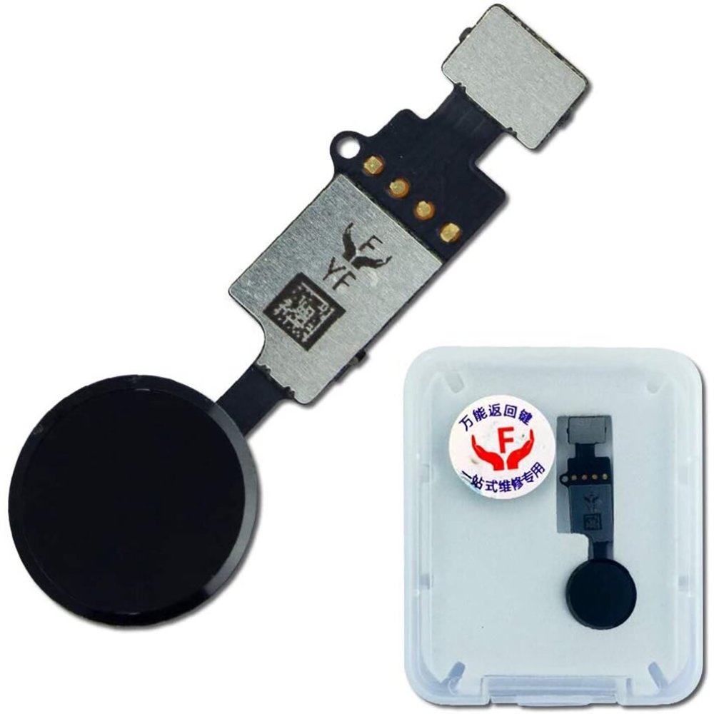 Bouton Home Fonctionnel avec Nappe Flex Compatible avec iPhone 7 Noir Home Button de Rechange