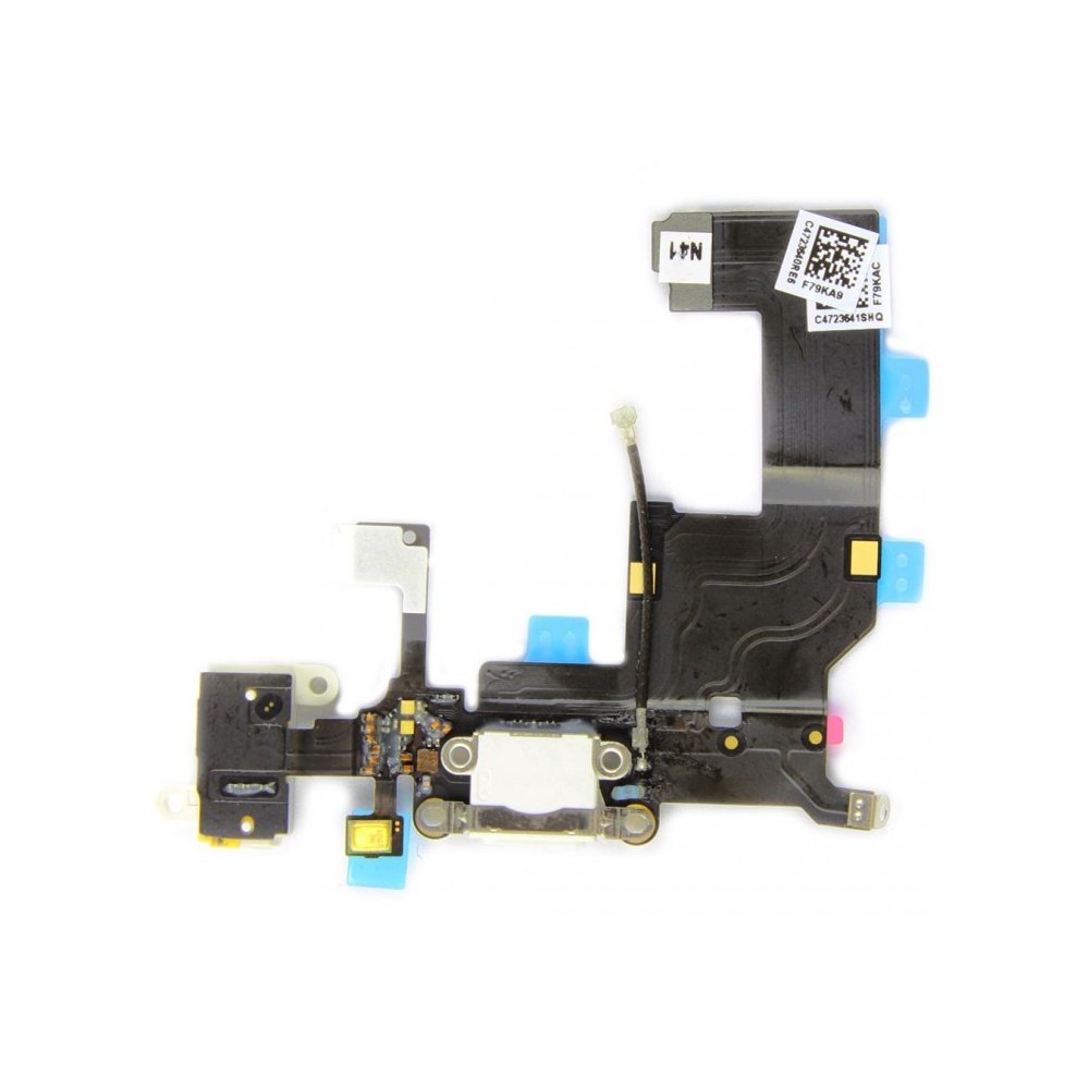 NAPPE DOCK CONNECTEUR DE CHARGE ET JACK POUR IPHONE 5 BLANC