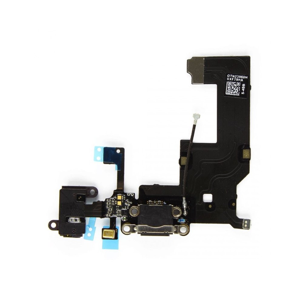NAPPE DOCK CONNECTEUR DE CHARGE ET JACK POUR IPHONE 5 NOIR