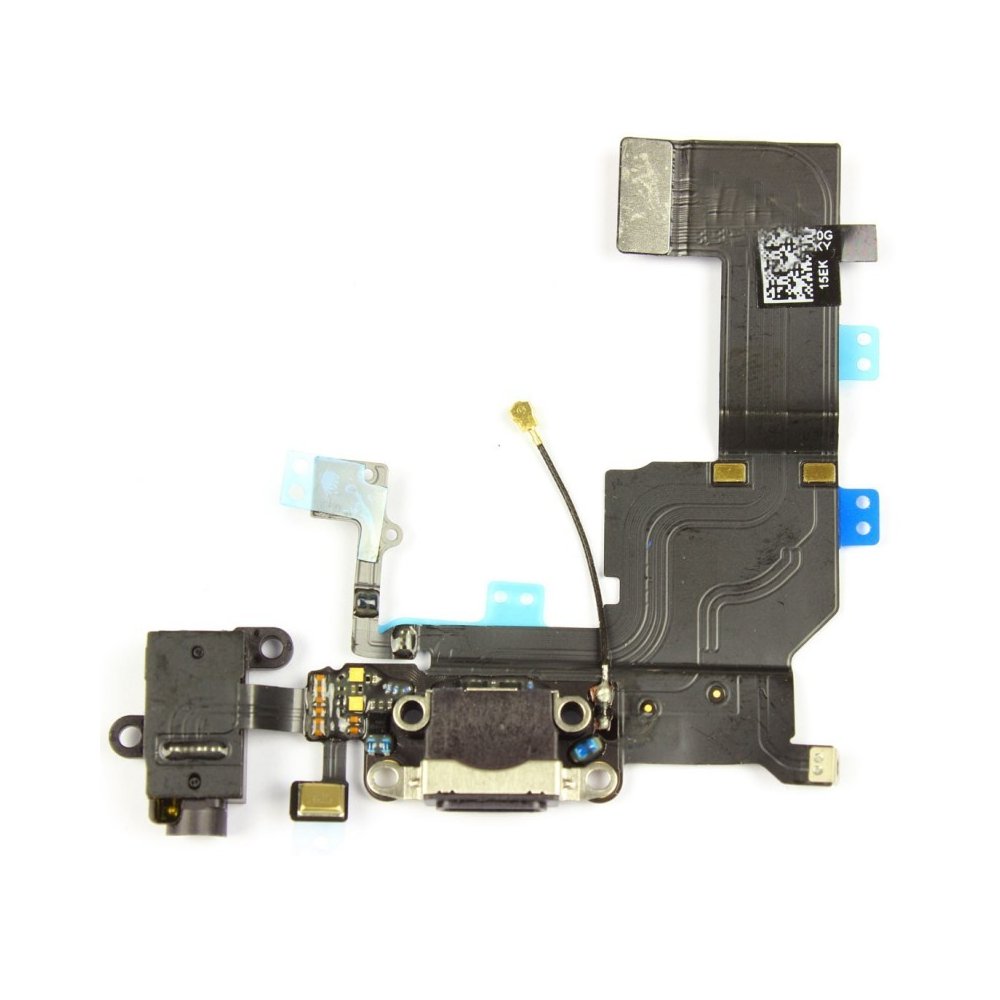 NAPPE DOCK CONNECTEUR DE CHARGE ET JACK POUR IPHONE 5C NOIR