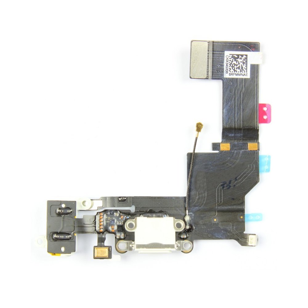 NAPPE DOCK CONNECTEUR DE CHARGE ET JACK POUR IPHONE 5S BLANC