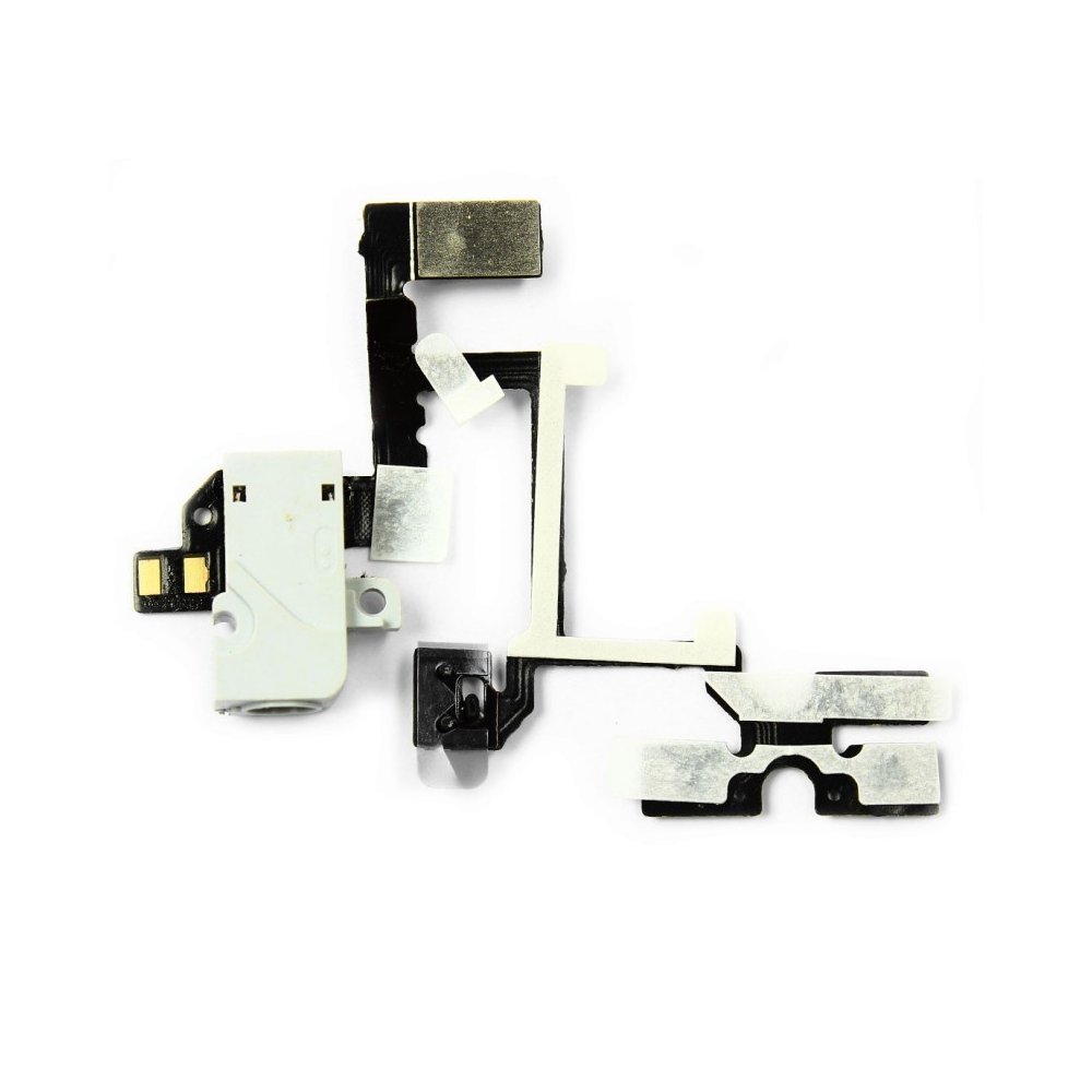 Nappe prise jack vibreur volume audio compatible iPhone 4 Blanc