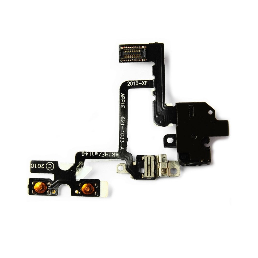 Nappe prise jack vibreur volume audio compatible iPhone 4 Noir