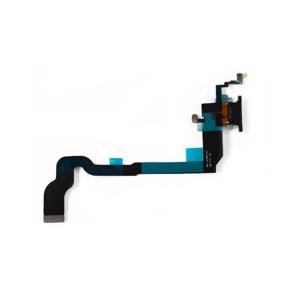 Nappe dock flex connecteur de charge Noir avec micro et antenne compatible iPhone X