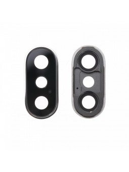 Lentille Vitre Cache caméra arrière compatible iPhone X Blanc