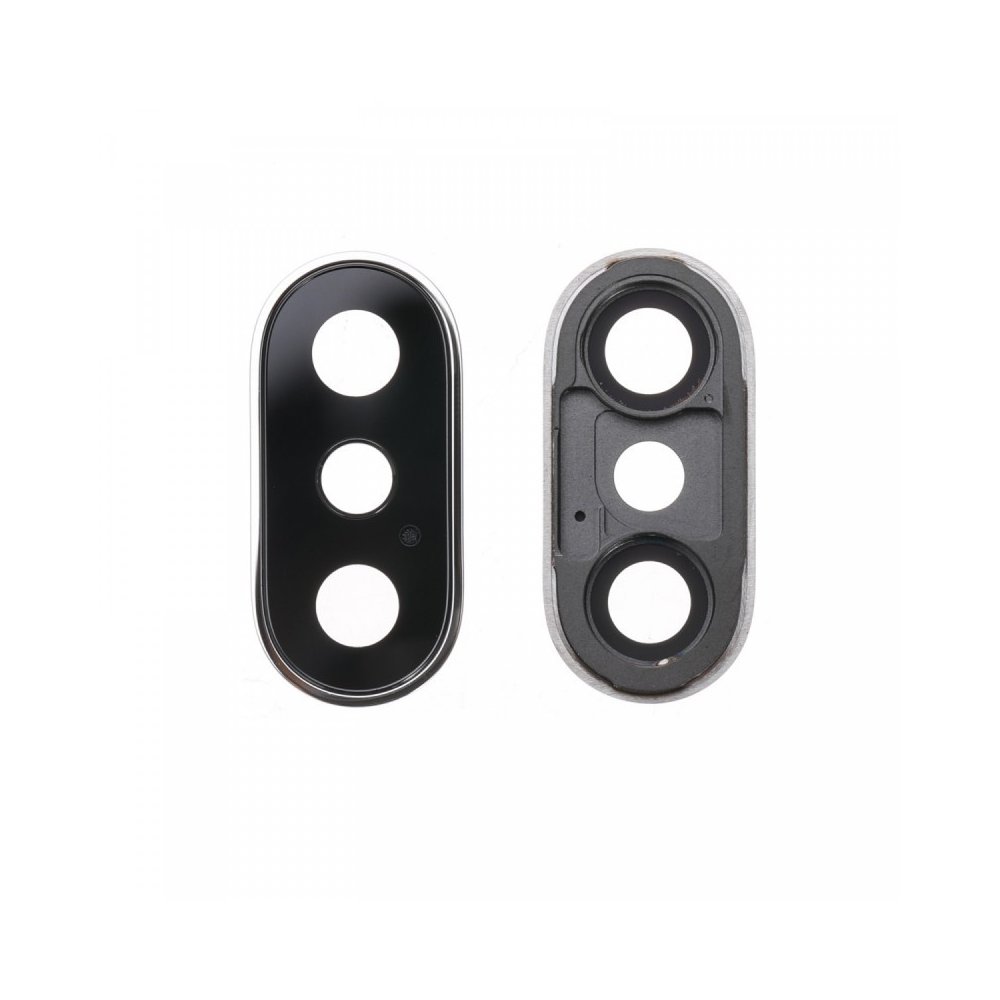 Lentille Vitre Cache caméra arrière compatible iPhone X Blanc