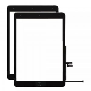 Vitre Tactile pour iPad 9 Noir Pré Assemblée avec home + adhésif sans outils (A2602, A2603, A2604, A2605)