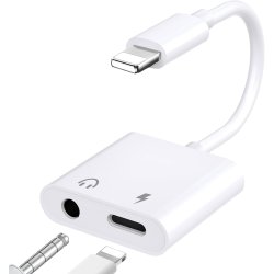 Adaptateur Jack 3.5mm casque audio & Chargeur compatible iPhone Blanc