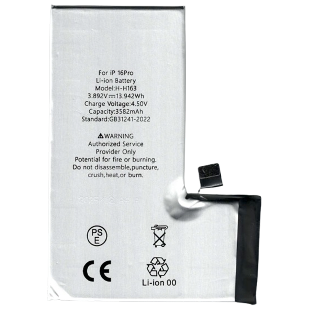 BATTERIE COMPATIBLE AVEC IPHONE 16 PRO INTERNE NEUVE DE REMPLACEMENT SANS OUTILS