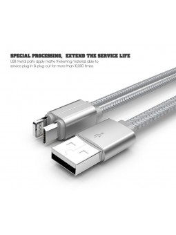 Câble 2 en 1 (compatible iPhone+Micro-USB) LDNIO LC86 Argent 1.1m