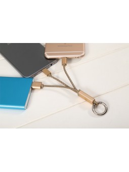 Câble 2 en 1 (compatible iPhone+Micro-USB) LDNIO LC89 Or 2.6cm